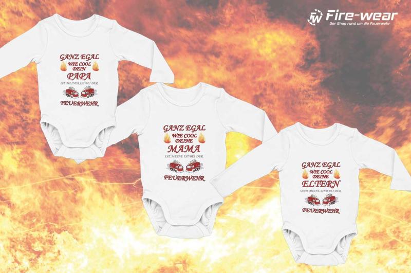 Babybody langarm Feuerwehrauto