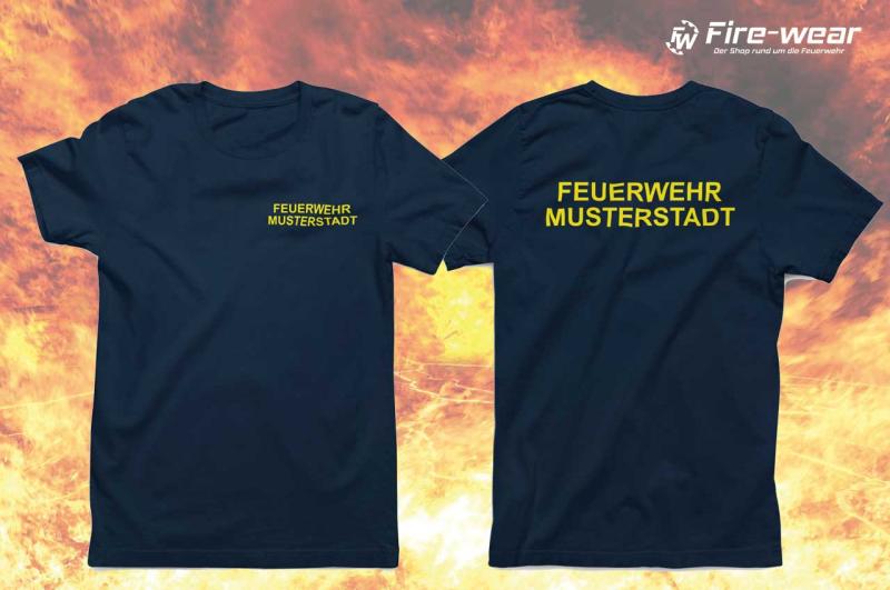 T-Shirt mit Brust und Rückendruck (FW + Ortsname)