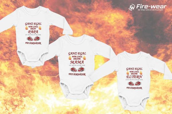 Babybody langarm Feuerwehrauto