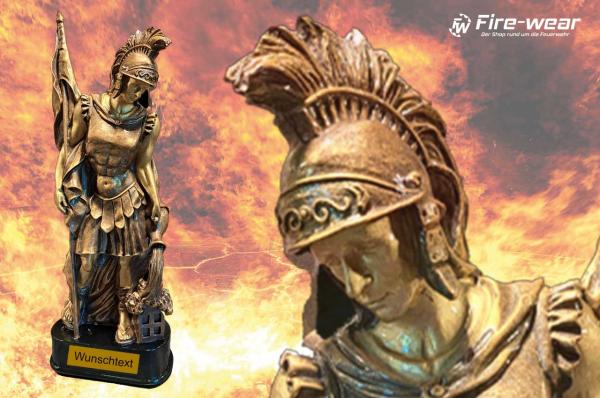 Heiliger Florian Statue mit Gravur Schild