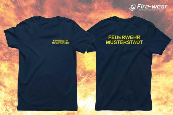 T-Shirt mit Brust und Rückendruck (FW + Ortsname)