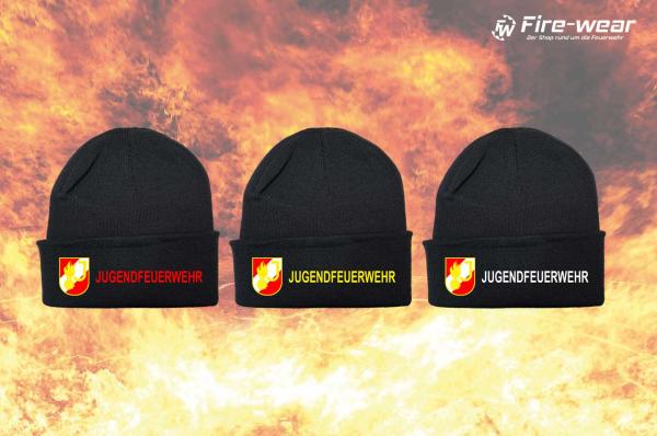 Jugendfeuerwehrhaube mit Stick Korpswappen + FW